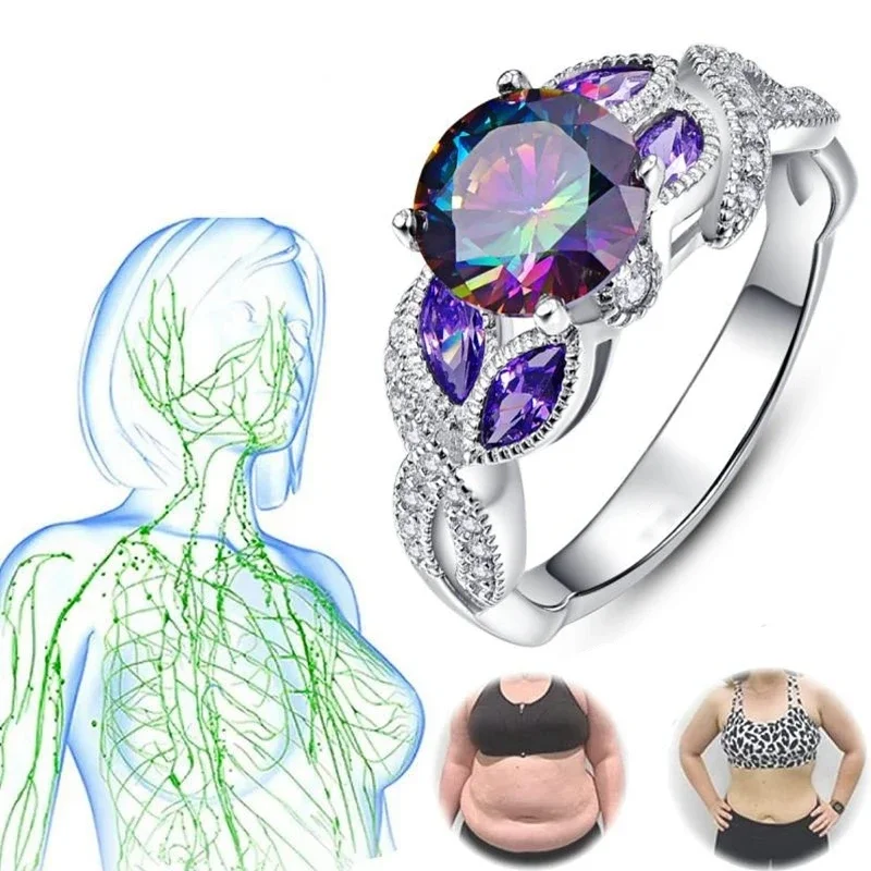 Ionix Therapie Quarz Kristall Ring für Gewichtsverlust Lymphdrainage Magnetfeldtherapie Ringe Frauen Torina Kristall Quarz Ionix Ring
