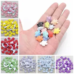 10pcs Handmade Craft Sea Turtle Bead Fresh Color Fashion Ceramic Spacer Loose Beads 3D Necklace Earrings Jewelry Making Material