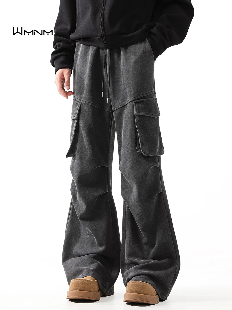 

Wmnm American High Street Waed Paratrooper Workwear Pants Men's Autumn Winter Casual Long Pants Straight Wide Leg Heavy Dut...