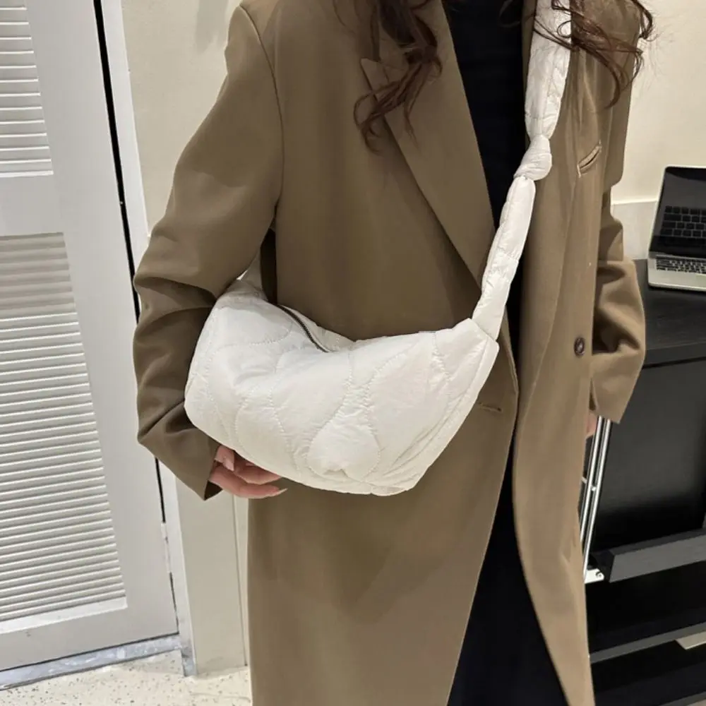 

Модная однотонная нейлоновая сумка через плечо с мягкой подкладкой и регулируемым ремешком, стеганая универсальная нейлоновая сумка на плечо для мужчин