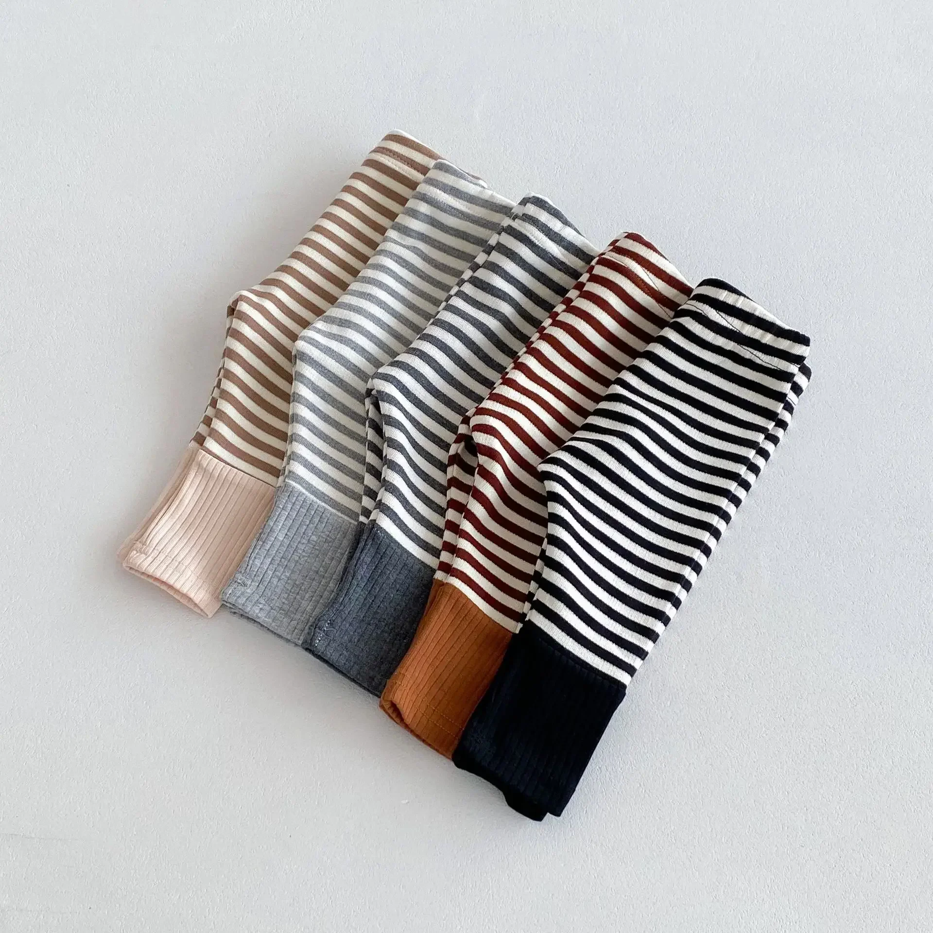 Viser à rayures colorés pour bébés garçons et filles, leggings pour bébés, vêtements pour nouveau-nés, polyvalents, automne, nouveau, 2024