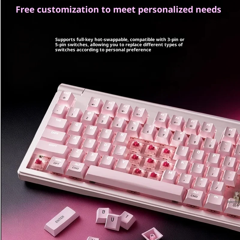 لوحة مفاتيح ميكانيكية مخصصة من CHERRY MX8.3 تعمل بالبلوتوث مع حشية عرض صغيرة LCD قابلة للتبديل السريع مدعومة RGB WIN MAC #6