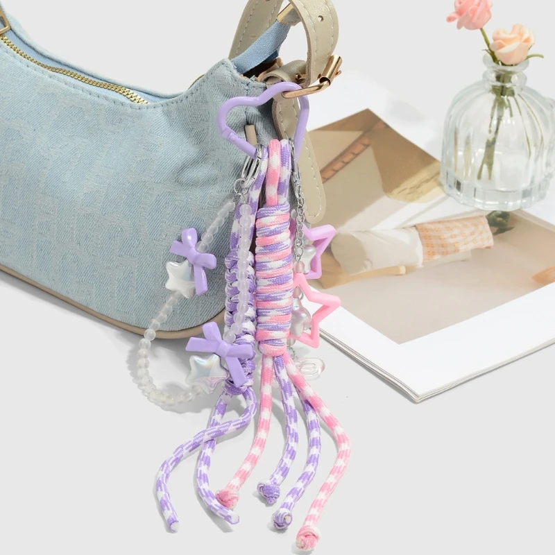 

Braided Rope Keychain Bag Charms Handbag Hanging Ornament Bag Accessories Backpack Pendant Charm for Women Men Gifts