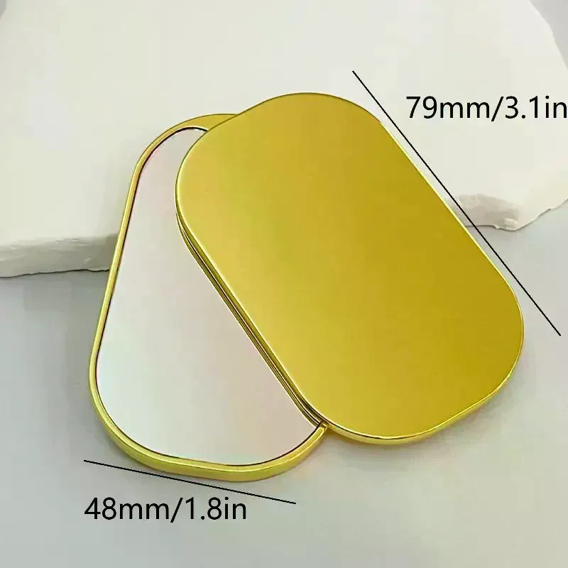 مرآة مكياج مربعة الشكل، مرآة صغيرة لطيفة للفتيات، مرآة دوارة محمولة للطلاب، أدوات تجميل محمولة باليد #4