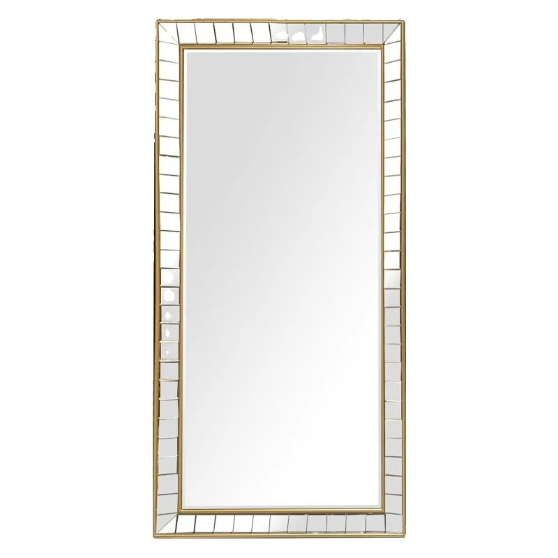Customized European full-body mirror living room large size high-value floor-to-ceiling cloakroom home fitting mirror