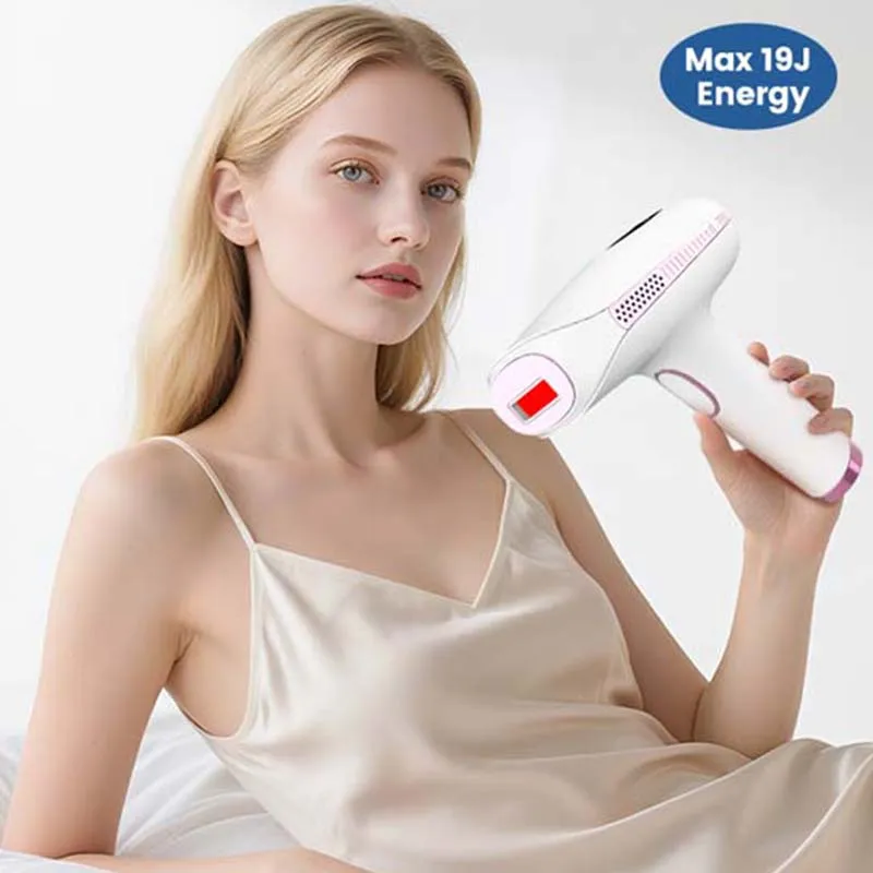 Portable Ice Cooling Laser Hair Removal Device Painless Permanent Epilator Handheld Depilator Machine for Home Body Use