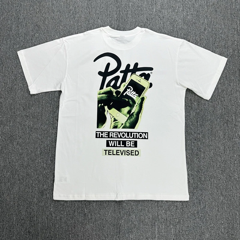 Men Women T-shirt Summer Patta Short Sleeve Real Photo Daily Breathable Light Cotton PATTA T Shirt Loose Print Design Top Tee