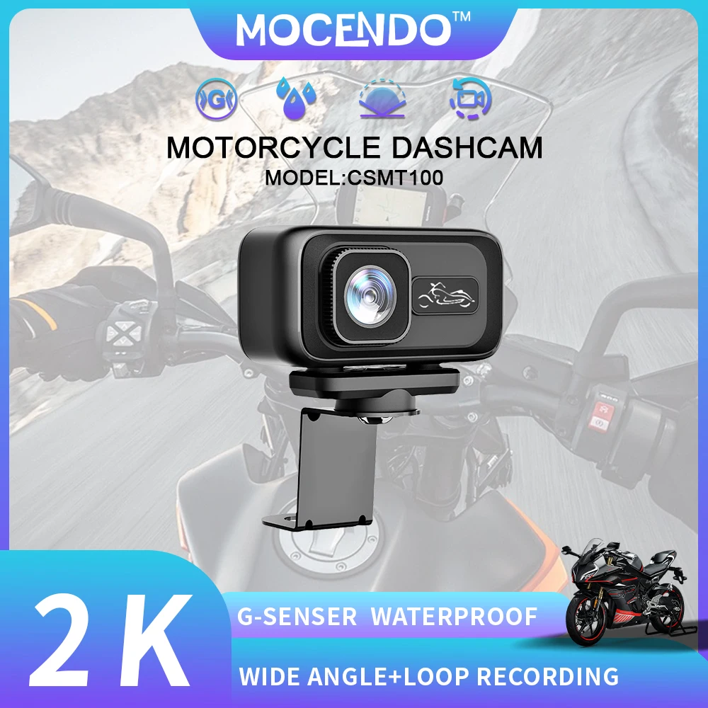 

MT100 Motorcycle Camera 2K HD, WiFi APP Control, IP65 Waterproof, 140° Lens, Loop Record, 128GB, -25°C~55°C Resistant