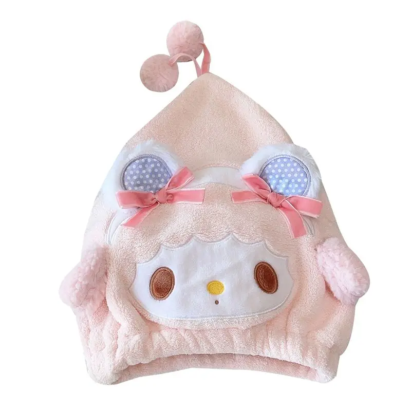 Sanrio Dry Hair Hat Anime Cinnamonroll Melody Bath Hat Cartoon Kawaii Cute Superabsorbent Home Bathroom Towel Girls Cute Gifts