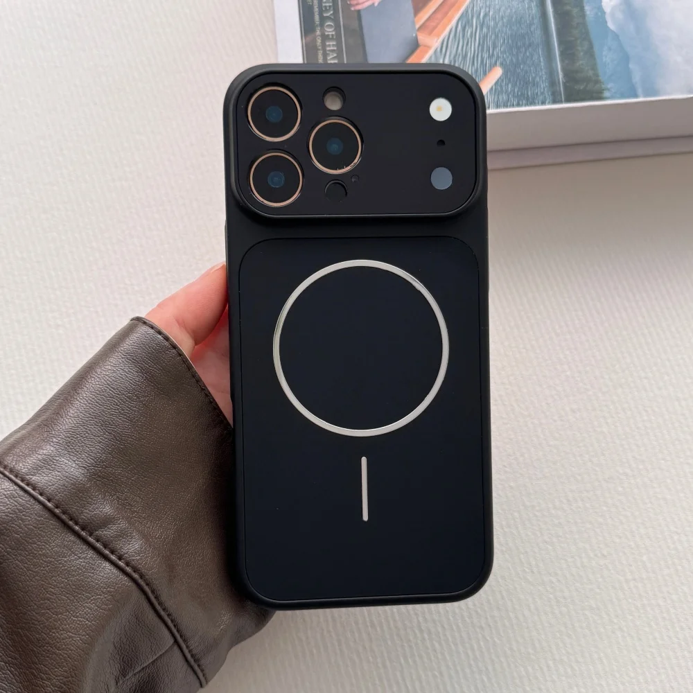 Funda protectora de teléfono con Nano lente esmerilada de lujo Original para iPhone 17 Pro Max 16 15 14 13 17 para cubierta mate de armadura magnética Magsafe