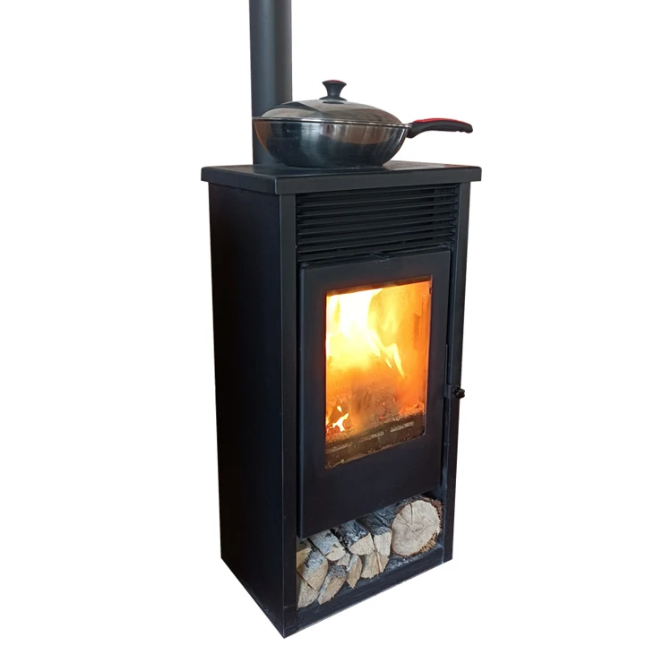 Viewing Glass Furnace Doors Steel Wood Burning Stove Whole House Heating Double Sided True Fire Wood Fireplace Indoor Modern