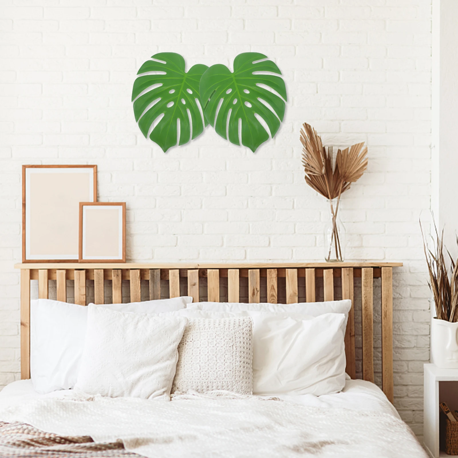 

6pcs Artificial Tropical Palm Fake Monstera Leaves For Table Decor Hawaiian Jungle Party Diy Fake Leaves Background Decoration