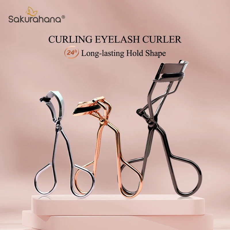 SAKURAHANA Eyelash Curler Lift Clip Curling Applicator Tweezers Auxiliary Tool Carbon Steel Clis Curler For Makeup Tool