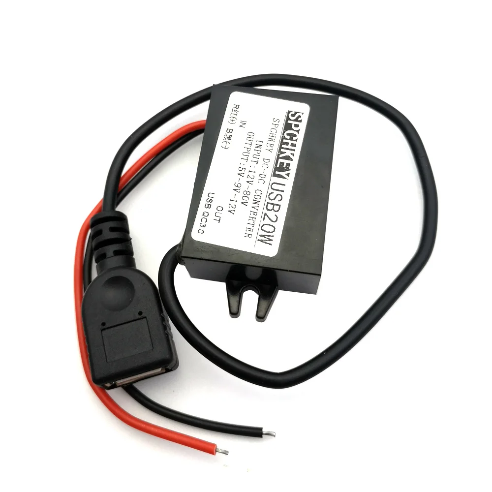 Step Down Power Supply Module Waterproof Dual USB Connector Buck Voltage Converter Stabilizer DC 58V 48V 36V 24V 12V  9V TO 5V