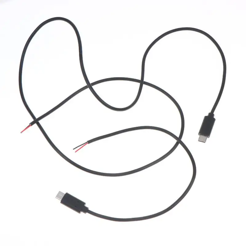 USB Type-C Pigtail Cable Extension Power Cable USB-C Plug To 2 Pin Bare Wire Open End Connector For DIY Repair Wire Cord