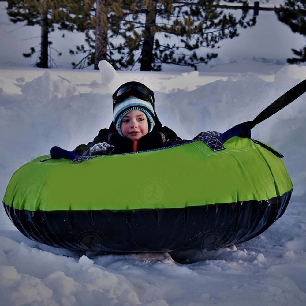 Inflatable Snow Tubes, 47 Inch Winter Snow Sleds for Kids and Adults, Heavy Duty Frost Resistant Outdoor Fun Toys