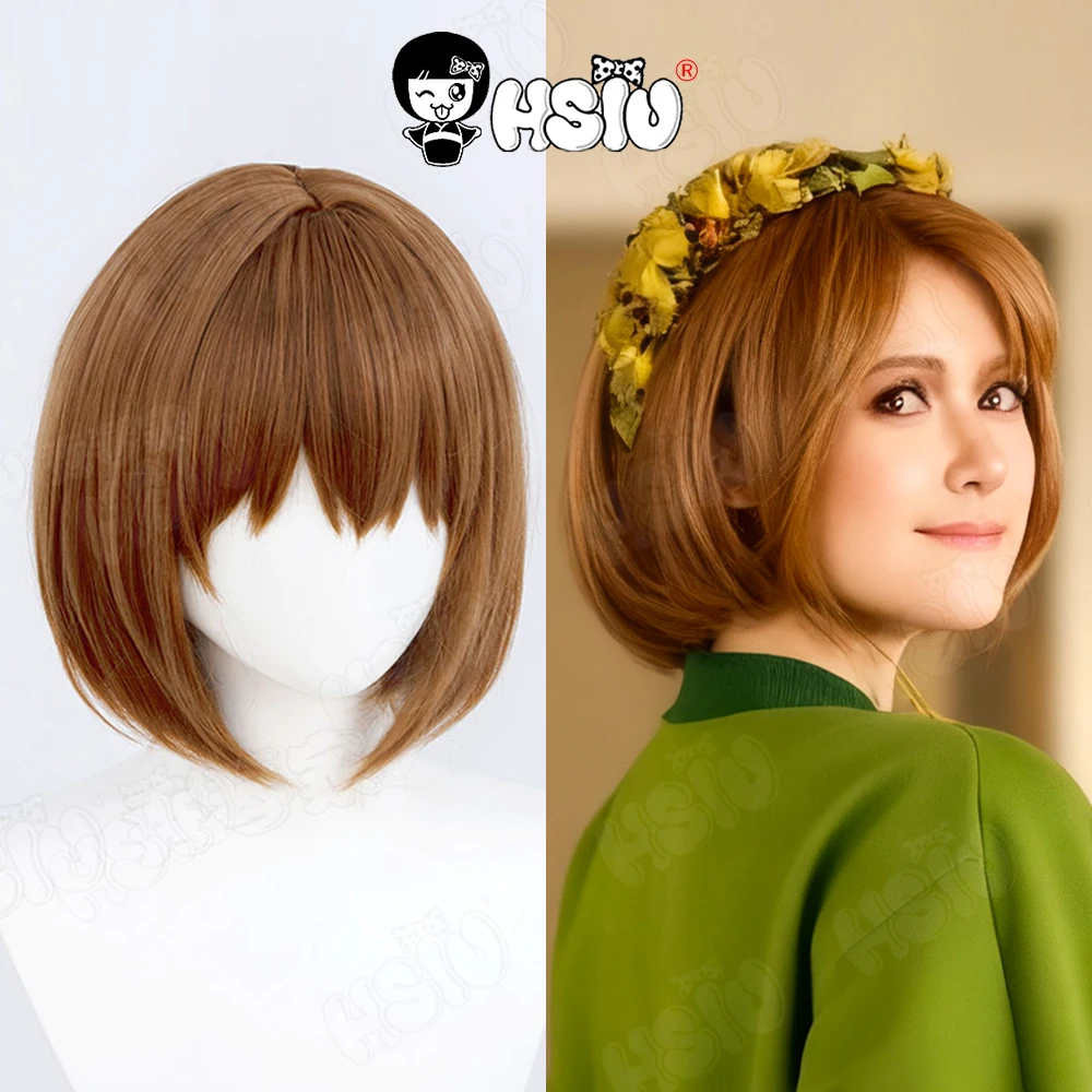 

Парик для косплея персонажа Frisk HSIU 30 см, светло-коричневые короткие волосы, синтетический парик + шапочка для парика, парик для Хэллоуина, UNDERTALE Chara, парик для косплея