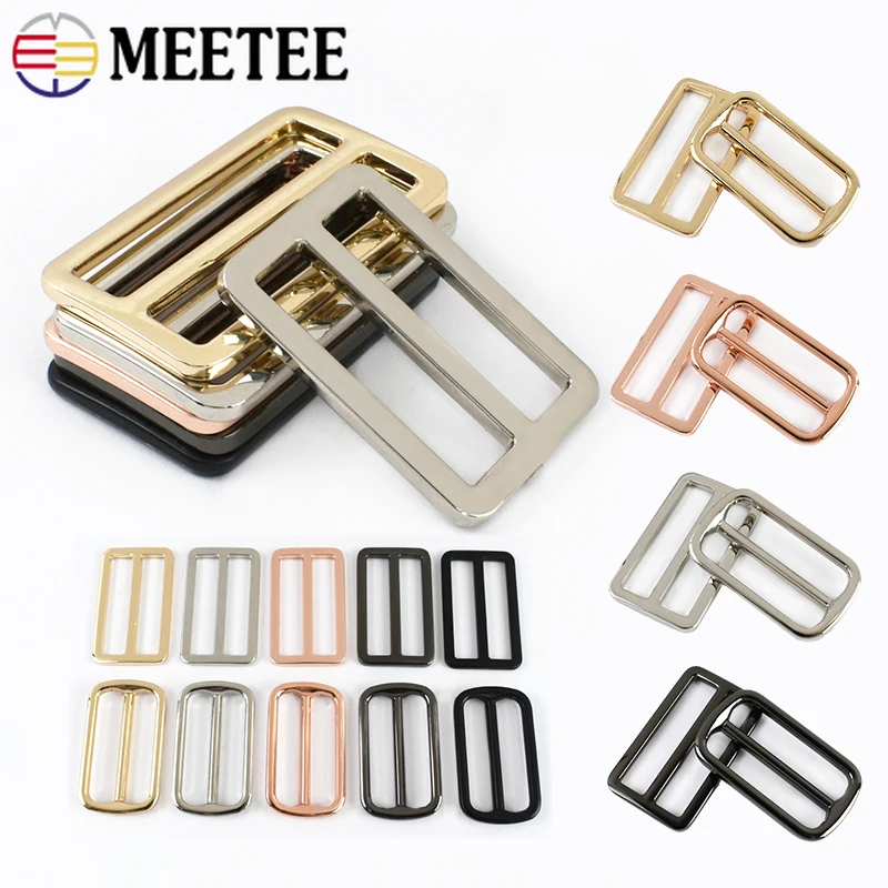 

5Pcs Bag Strap Metal Buckles 20/25/32/38mm Dog Collar Adjust Tri-Glide Slider Ring Hook Backpack Belt Buckle DIY Sewing Supplies