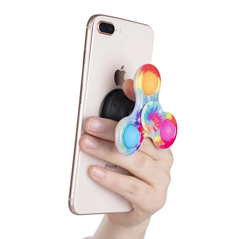 Bubble Fidget Hand Spinner Squeeze Sensory Toy Celling Phone Holder Sucker Anti Stress Spinning Adult Kids Funny Flip Finger Toy