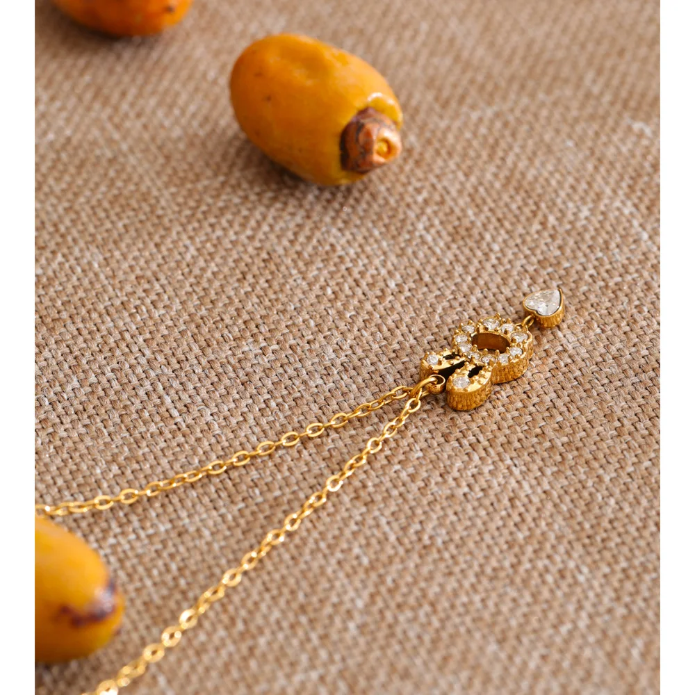 Yhpup Stainless Steel Cubic Zirconia Rabbit Pendant Necklace 2026 New Arrivals Delicate Cute Waterproof Jewelry Gift Recommend