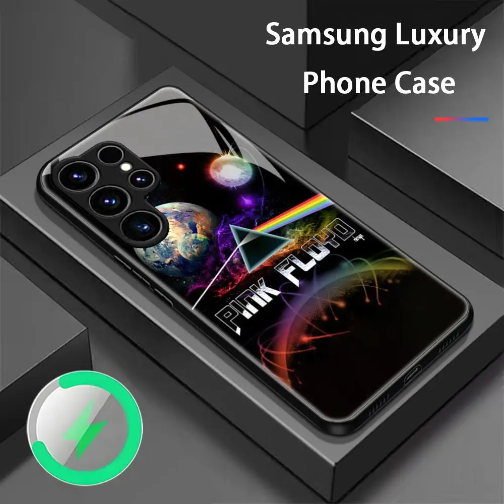 Cool P-pink Floyds pop band design Phone Case For Samsung S26 S25 S24 S23 S22 S21 S20 Plus Ultra Note20 Glass Magnetic Case