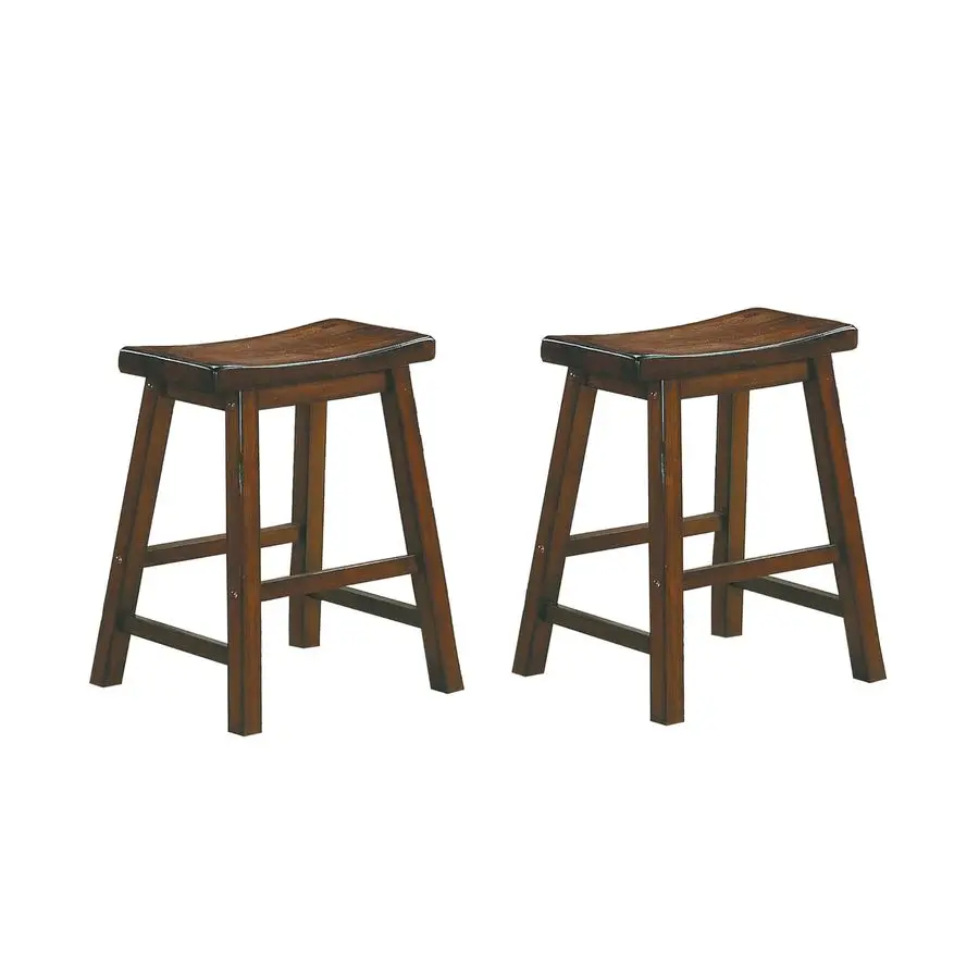 

Набор из 2 высоких кухонных стульев из массива дерева Saddleback, стулья для столовой, без подлокотников