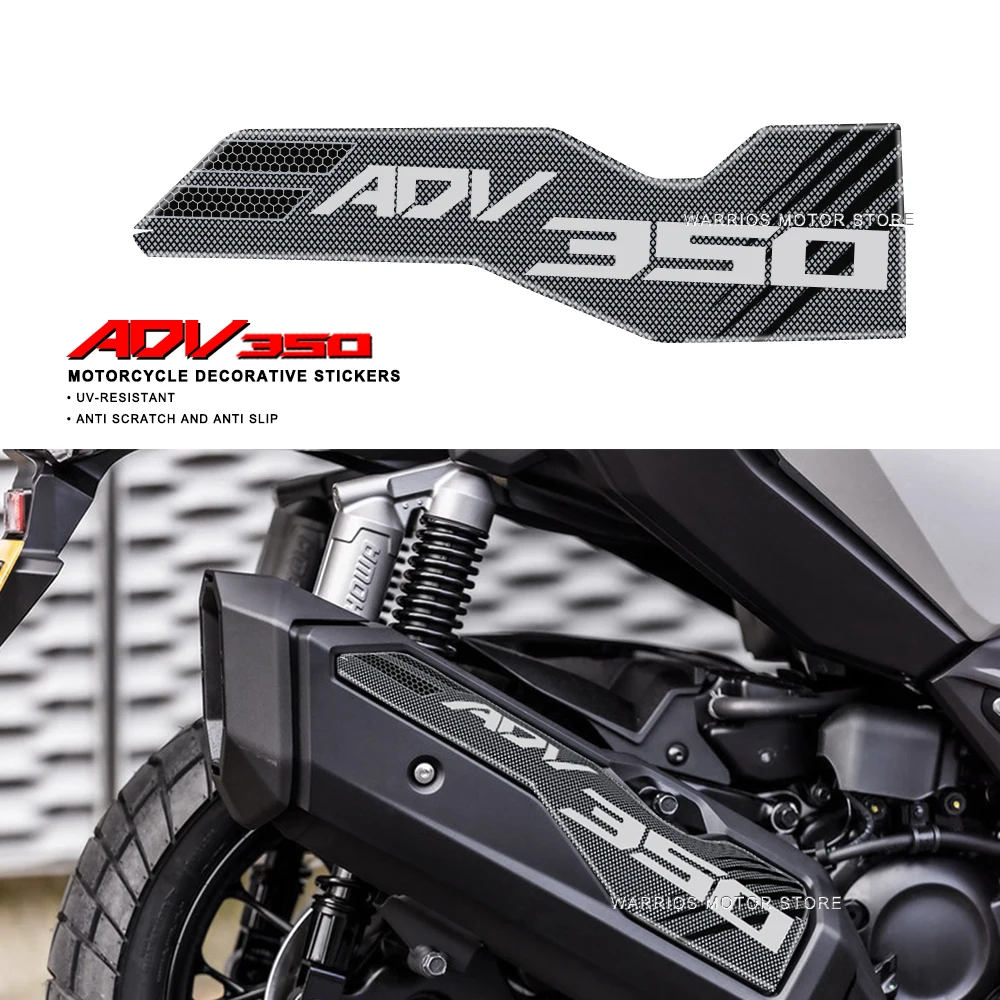 สติกเกอร์ตกแต่งรถจักรยานยนต์สำหรับฮอนด้า ADV350 ADV 350 2022 2023 3D สติกเกอร์ท่อไอเสียสติกเกอร์ป้องกันรอยขีดข่วนสติกเกอร์ตกแต่งกันลื่น