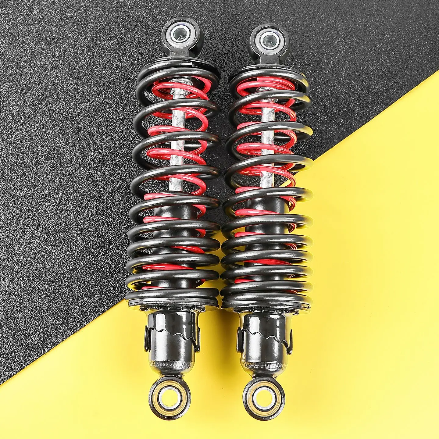 Bicycle Rear Shocks 2Pcs Adjustable Dual Spring Red Black MTB Mountain Bike Suspension Damper Cycling Parts