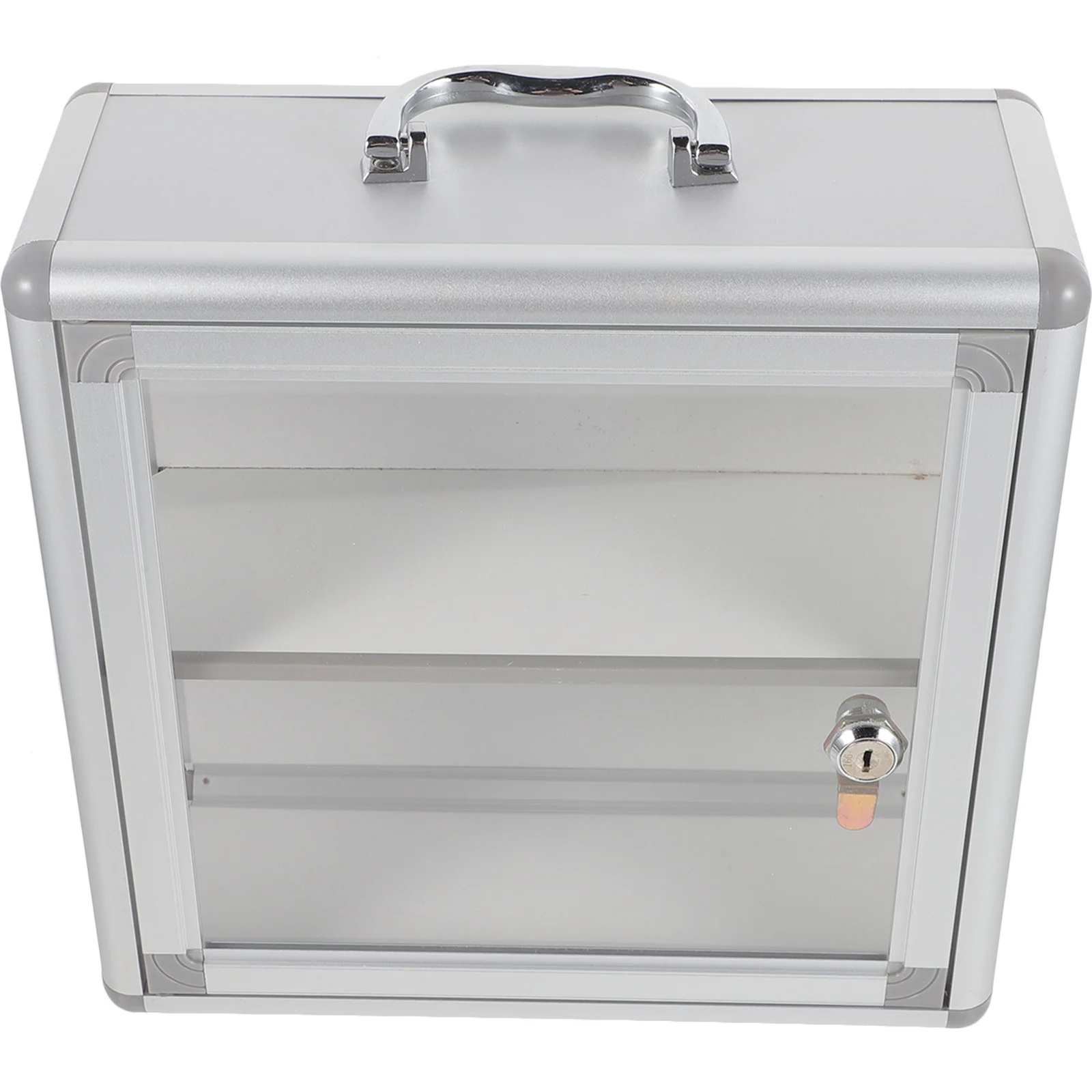 صندوق دواء معلق على الحائط مصنوع من خليط معدني بسعة كبيرة صندوق تخزين للطوارئ قابل للقفل حقيبة إسعافات أولية محمولة للمكتب المنزلي #3