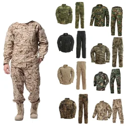 Military Uniform Tactical Camouflage Shirt + Pants Camo Combat  Airsoft Uniform  Men's Clothing Suit 13 Colors