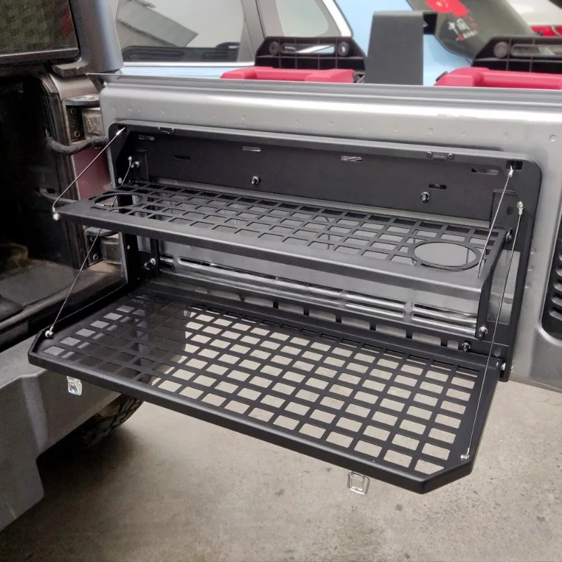 Applicable to Wrangler JKJL tailgate rack, modified multi-functional double-layer workbench, tailgate trunk