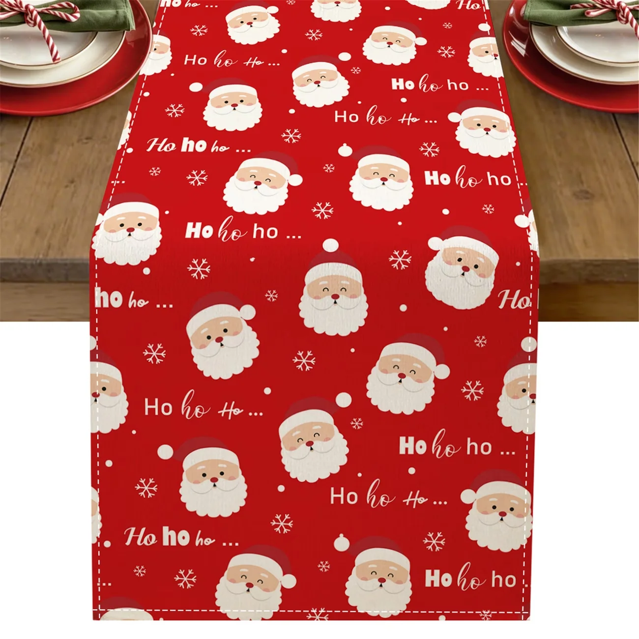 1PC Santa Claus Christmas Table Runner Perfect for Holiday Table Decoration Festive Home Decor Christmas Ornaments