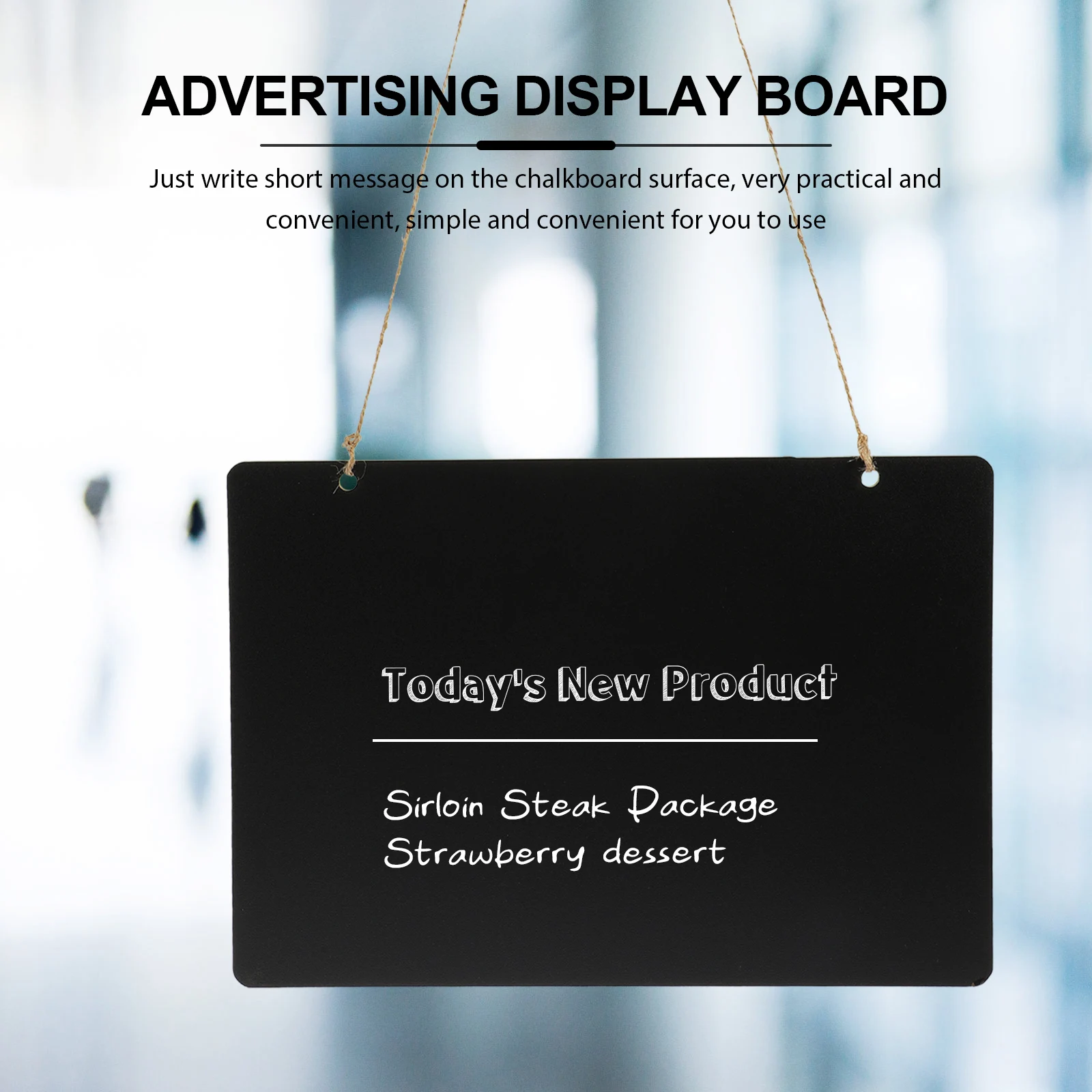 

Double Sided Memo Board Black Chalkboard Sign Hanging Wall Door Office Decor ErasableMarkers DensityBoardMessage Pend