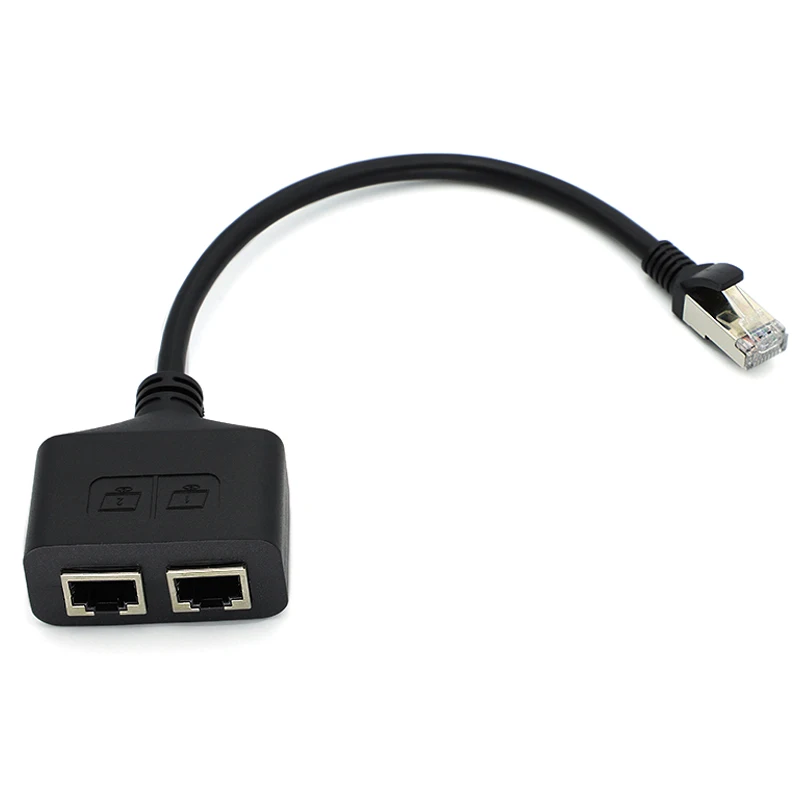 1Pcs Ethernet Splitter RJ45 1 Male to 2 Female LAN Ethernet Cable Splitter Cable Ethernet Socket Connector Extension Cable