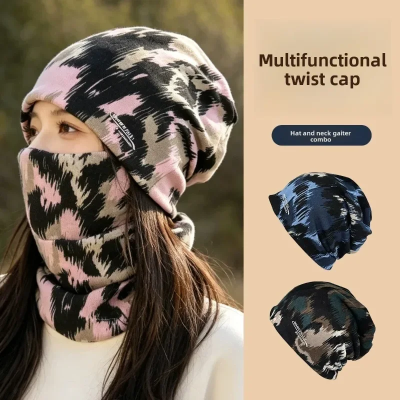 Autumn Winter Men Women Outdoor Sports Fleece Hat Windproof Cold Proof Warm Thermal Hat Mountaineering Skiing Running Cycling
