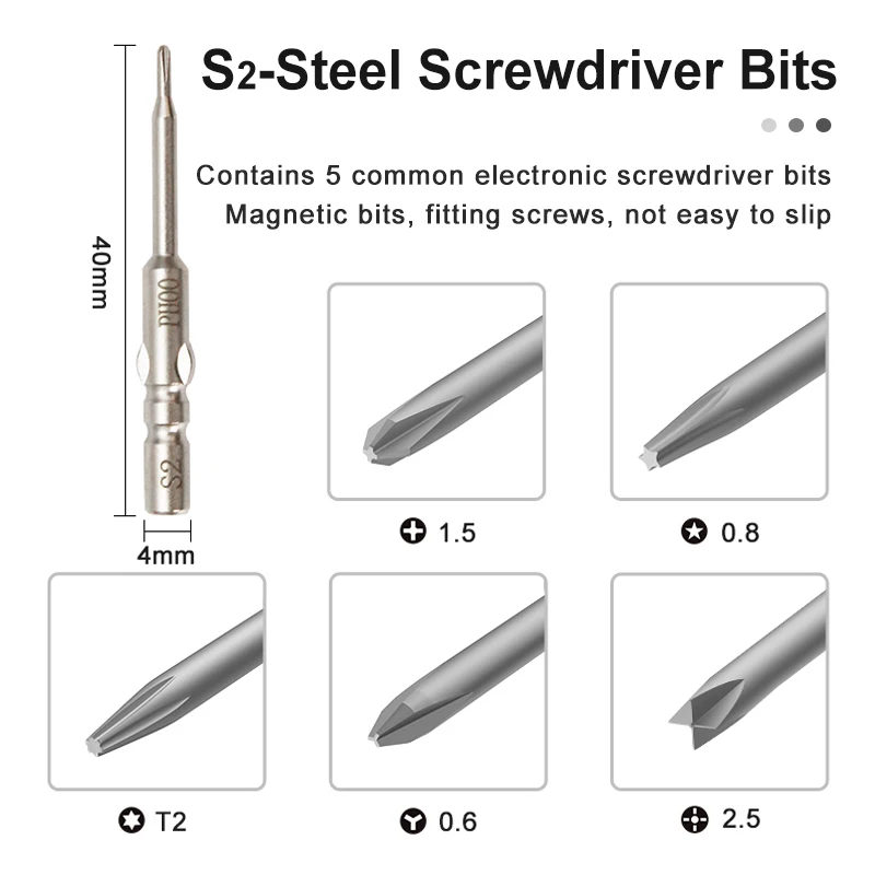 BST-9908 Set di cacciaviti a coppia regolabile di precisione Cacciavite a coppia magnetico con lame sostituibili per riparazioni elettroniche