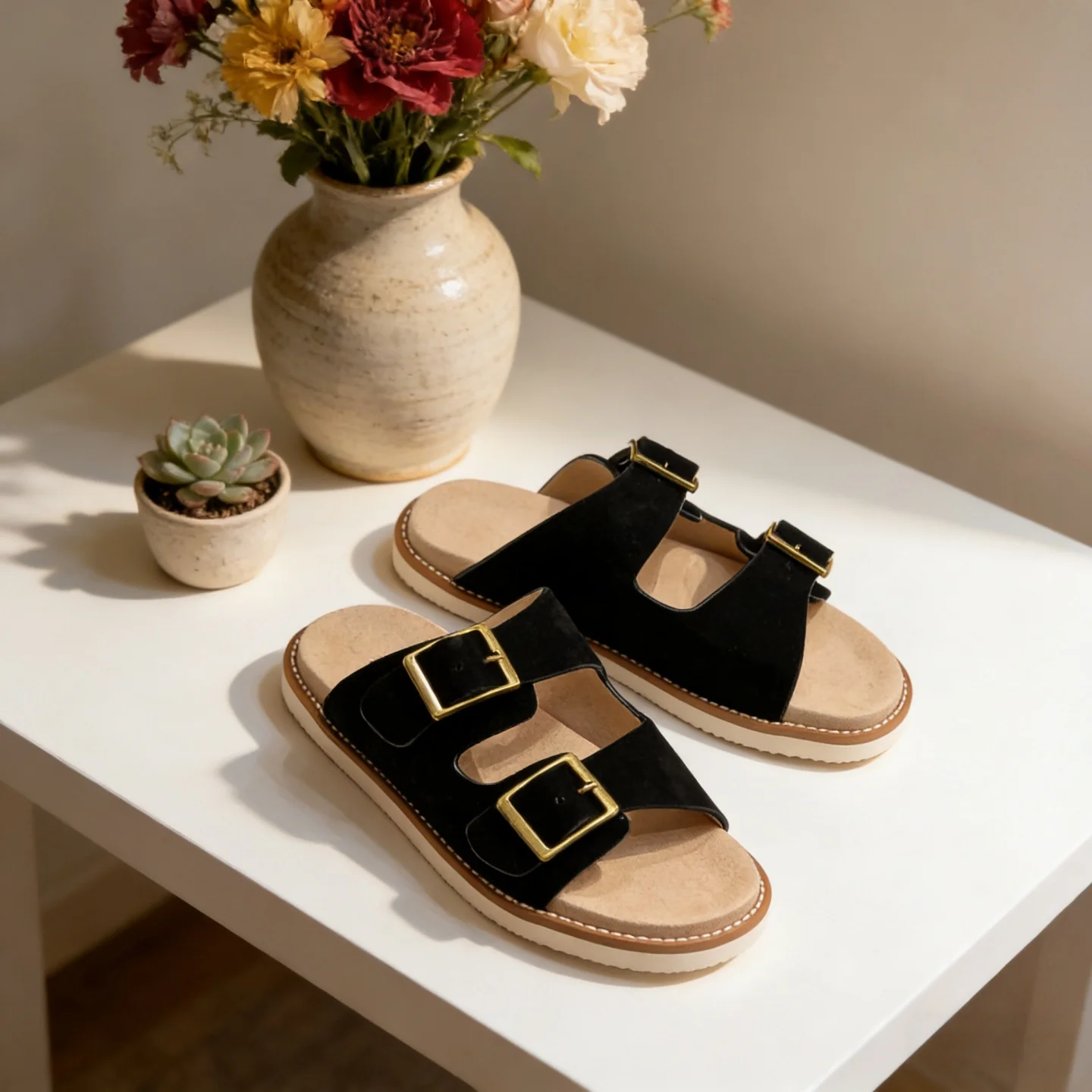 

Luxury Brand Men's Shoes Genuine Cowhide Shoes Leather Slippers Holiday Gifts Handmade Home Outdoor Indoor Outside Beach Sandals