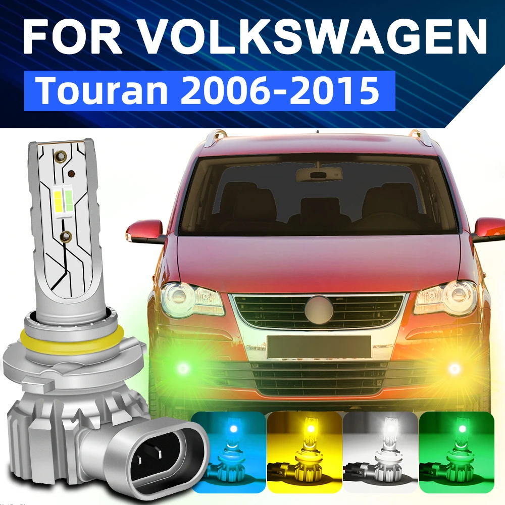 

Передние светодиодные противотуманные фары для Volkswagen VW Touran 1T1 1T2 1T3, аксессуары, двухцветная светодиодная противотуманная фара 2006-2015 2011 2012 2013 2014