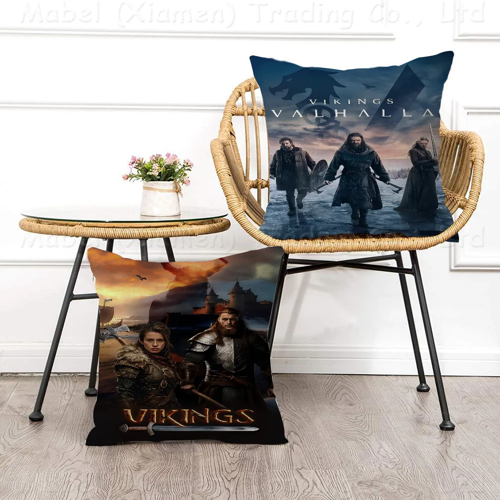 

Vikings Hot TV Pillow Covers Cartoon Sofa Decorative Home Double-sided Printing Short Plush Cute Cushion Cover