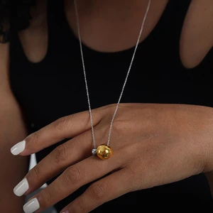 Lange Edelstahlketten für Frauen, verstellbare Gefängniskette, Perlenkugelanhänger, Verbindungsketten, Jobs 6 Hauptverkäufe Lange Lichtketten - №5