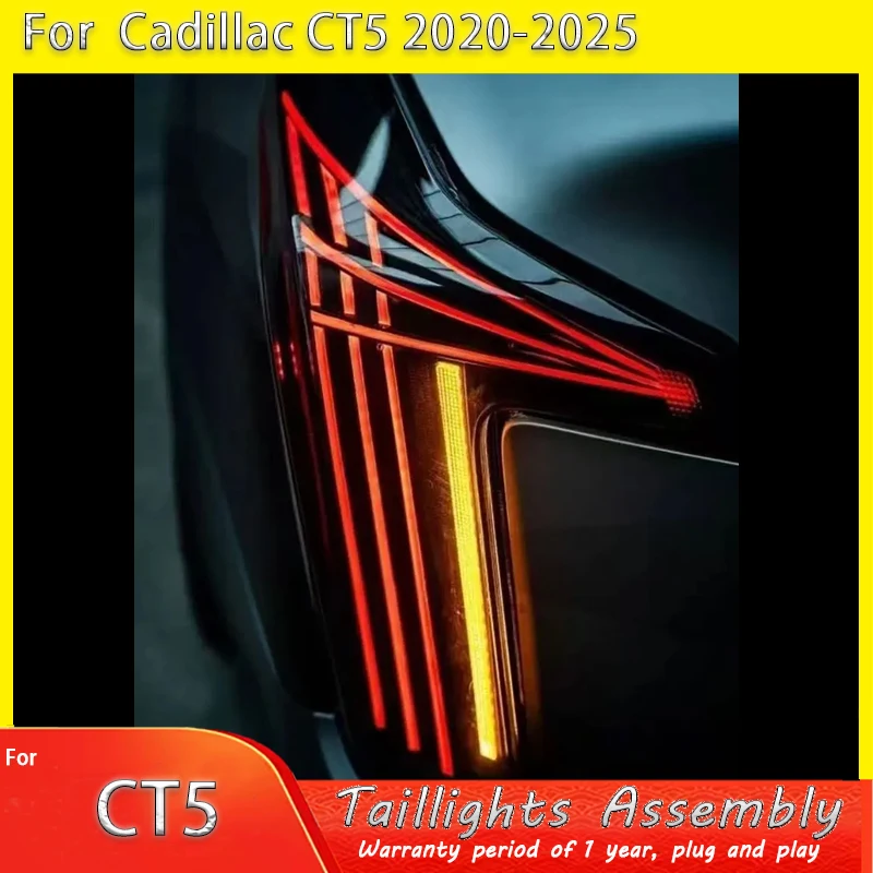 

Новый светодиодный задний фонарь, модифицированный для Cadillac CT5, задний фонарь 2020-2025, задний фонарь с динамическим сигналом, задний фонарь, автоаксессуары