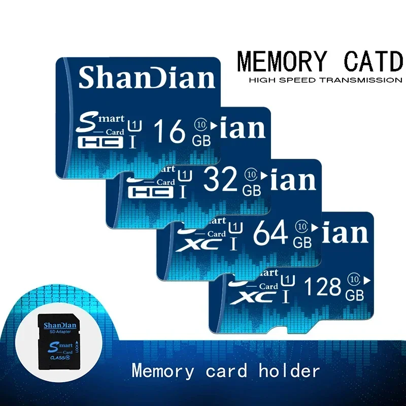 SHANDIAN-Carte mémoire haute vitesse, 8 Go 16 Go 32 Go 64 Go Micro TF/SD, 128 Go, pour smartphone/tablette