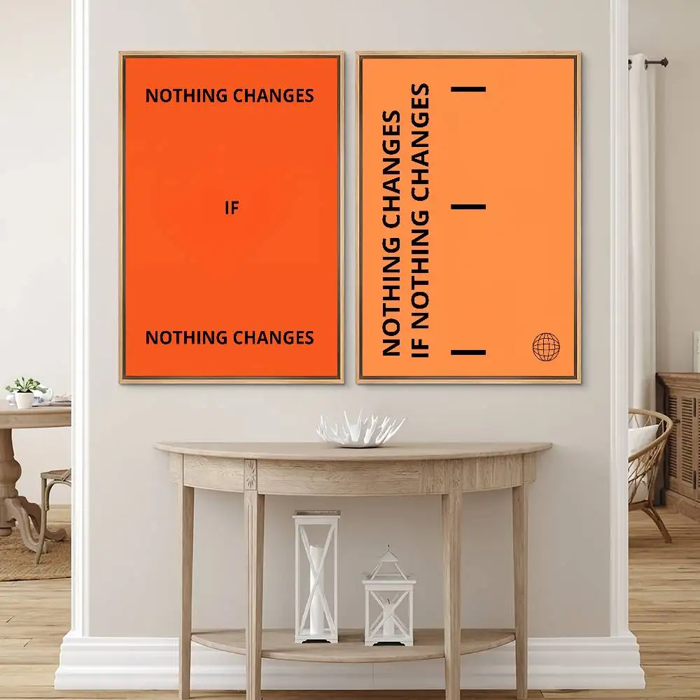 Frameless Nothing Changes If Nothing Changes Poster Living Room Bedroom Bar Cafes Wall Home Decoration Gifts
