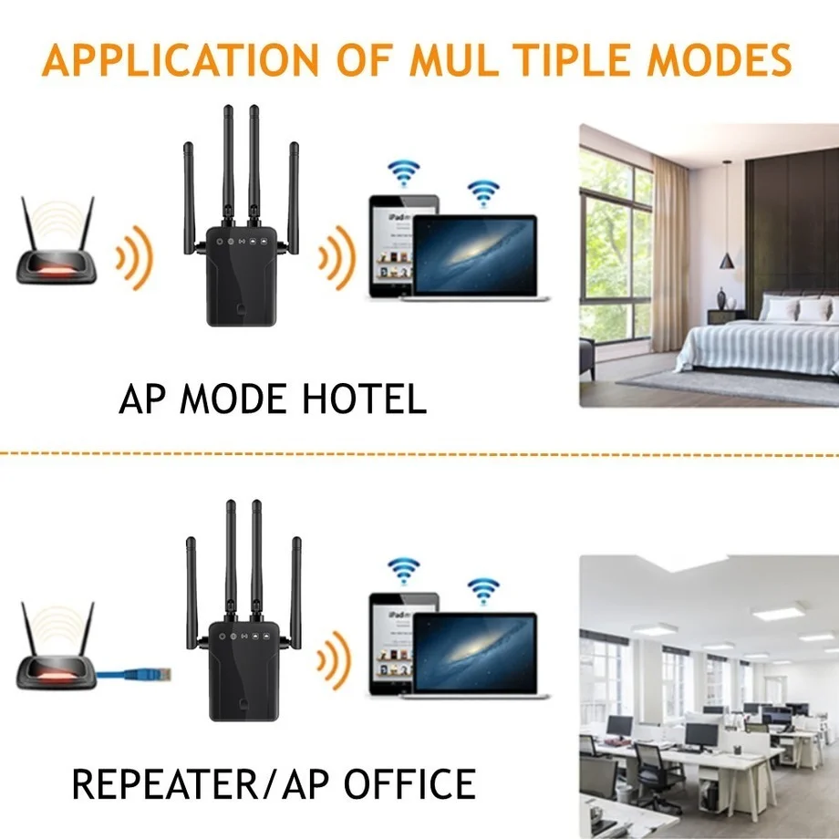 PzzPss Wireless M-95B Repeater Wifi Router 300M Signal Amplifier Extender 4 Antenna Router Signal Amplifier For Office Home