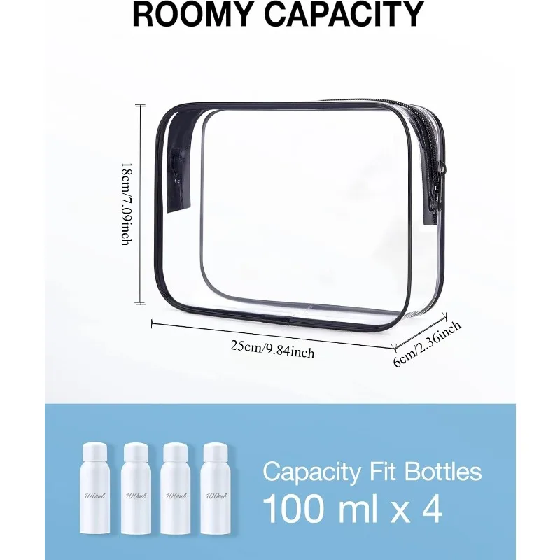 Toiletry Bag, Travel Toiletry Bag Carry on Travel Accessories Bag Airport Airline Quart Size Bags Water Repellent Makeup Bag