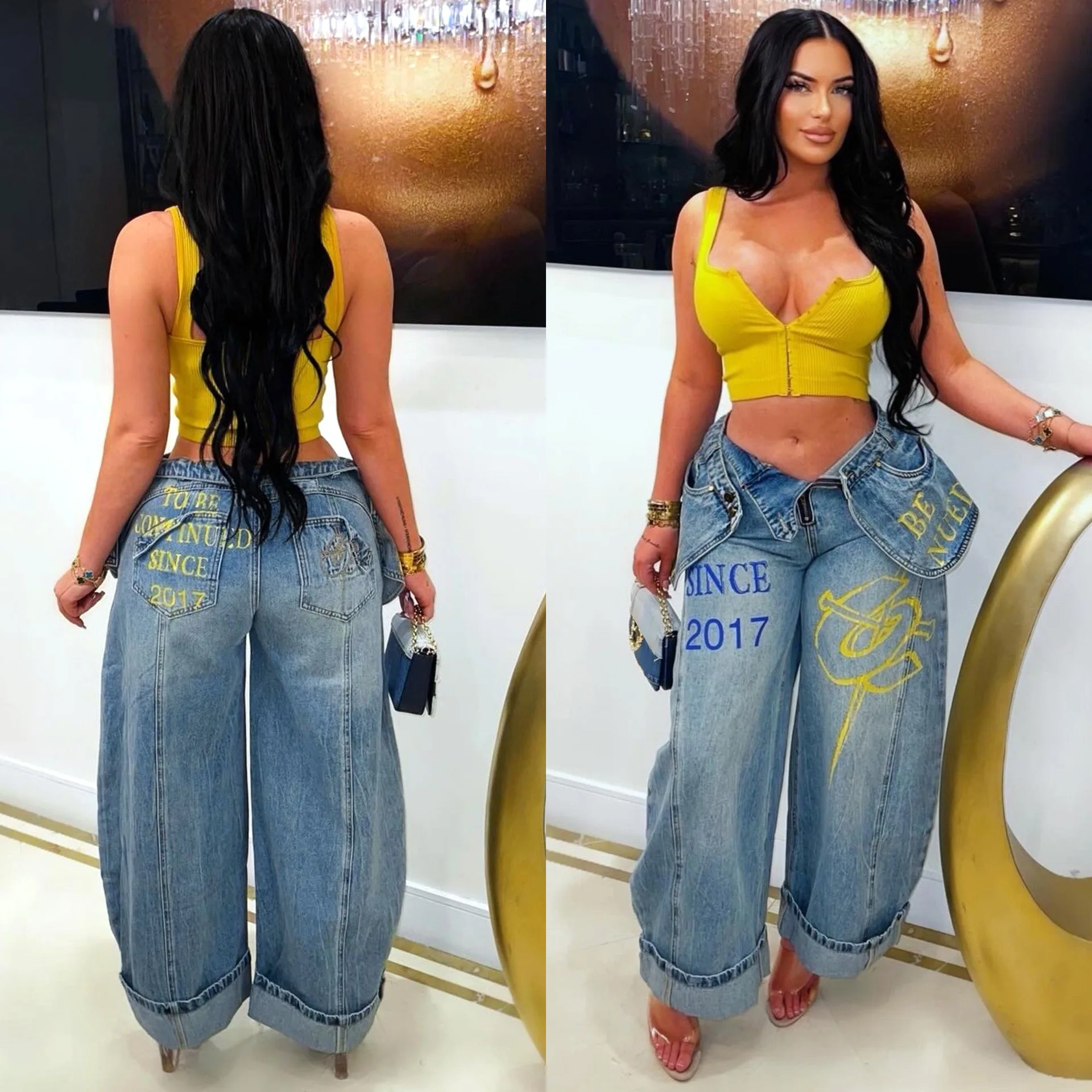 

Джинсы-карго с высокой талией, модные джинсы Y2K, уличная одежда 2026, женские летние брюки, джинсовые штаны