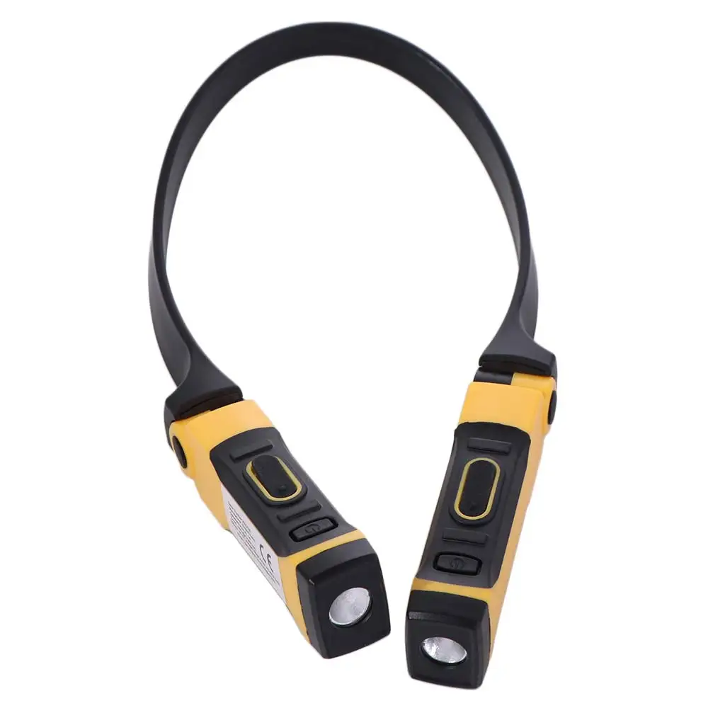 Rechargeable LED Neck Light Bendable Arms Two Brightness Levels Work Light Long-lasting 2 Modes Neck Flashlight Repairing