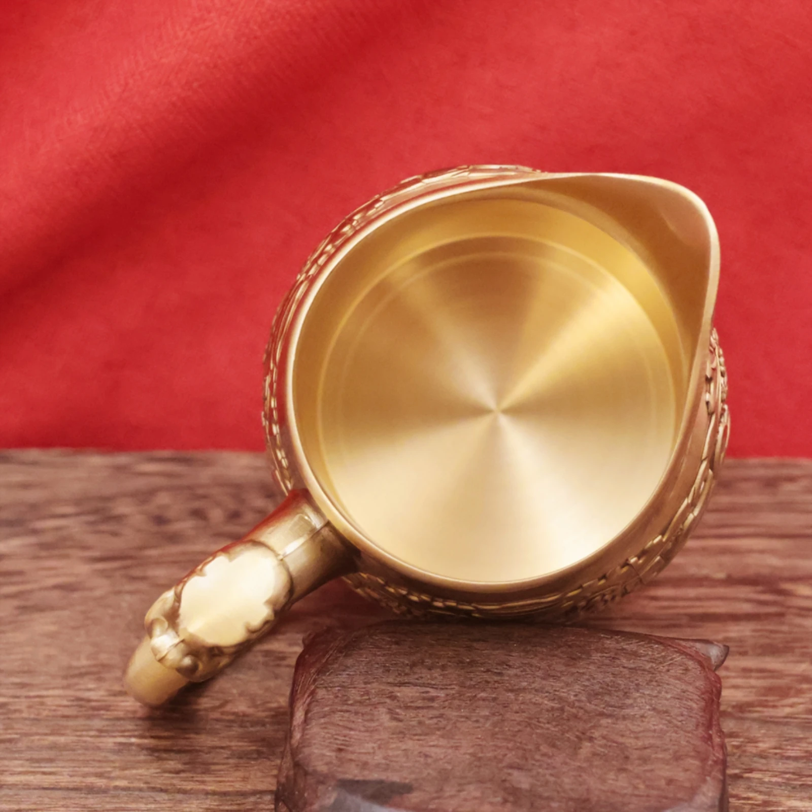 Tea Fairness Cup Antique-Gold Fairness Cup Gongfu Tea Pitcher Auspicious Character Tableware Comfortable Grip