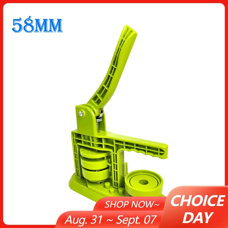 New 58mm Badge Button Maker Machine for DIY Making Badges Pins Button Rotating Type Manual Press Machine, Cannot Replace Mold