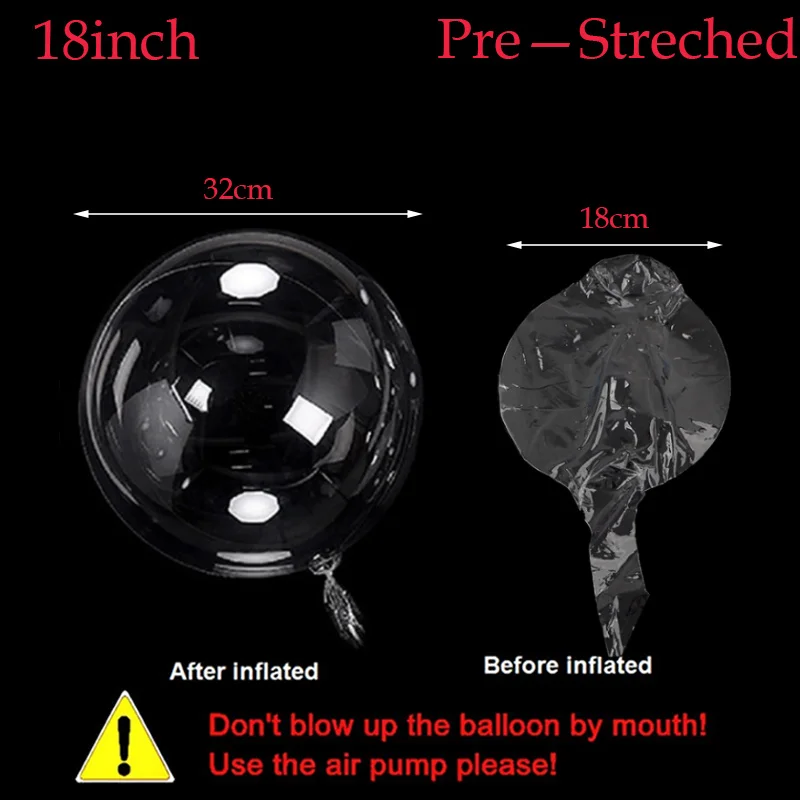 50pcs Pre-stretched Bobo Balloons Transparent Bubble Balloon Clear Balloon Led Balloon Baby Shower Birthday Wedding Party Decor
